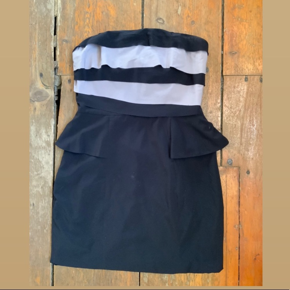 Cute Black and Tan dress|| strapless